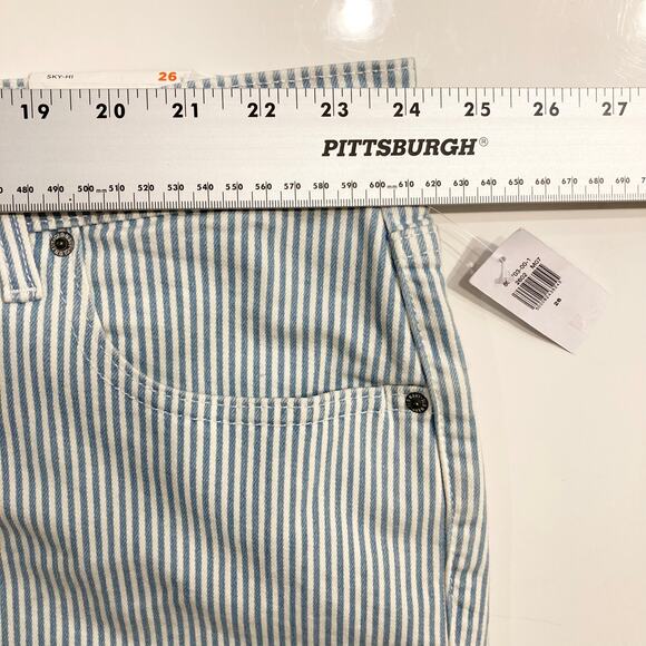 New OLD NAVY Extra High-Waisted Button-Fly Sky-Hi Straight Striped Jeans 26 - Picture 11 of 15